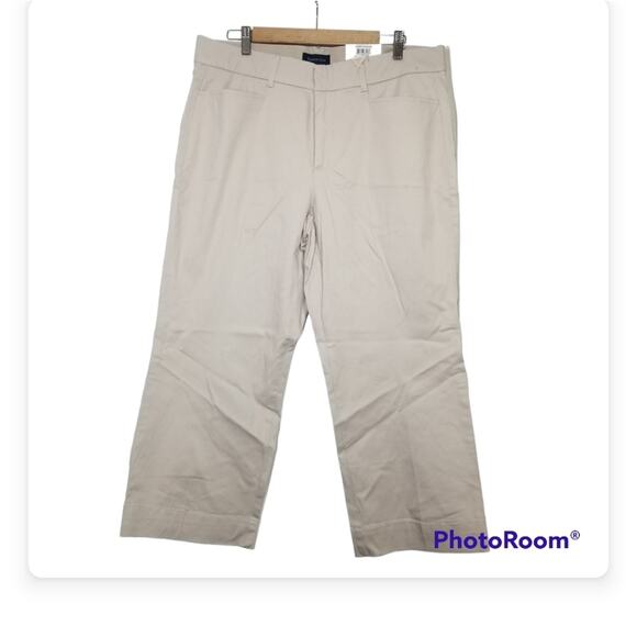 NWT Charter Club Light Tan Tummy Slimming Cropped Trouser Pants - Picture 1 of 10